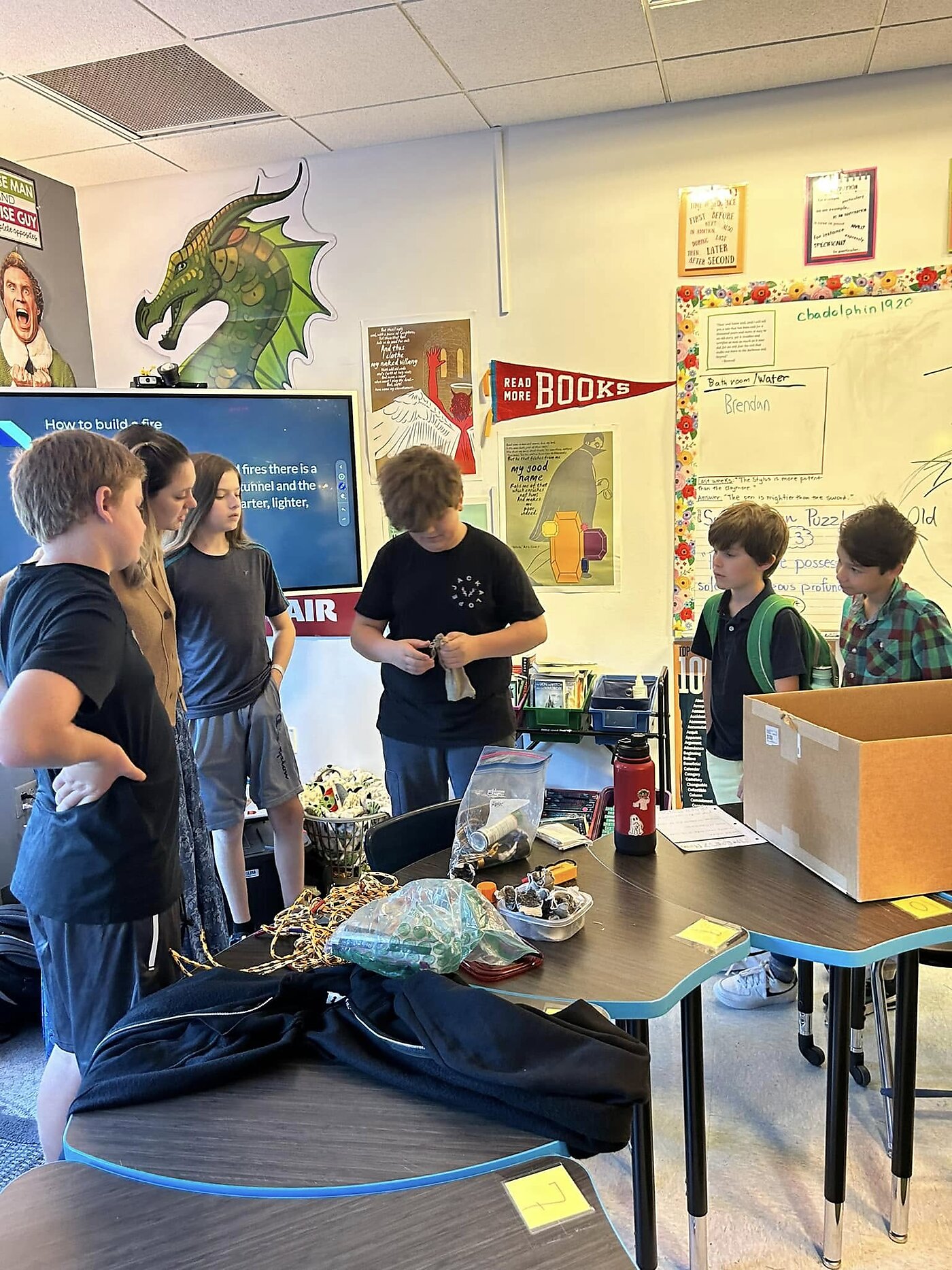 Student teaching fire safety at CBA