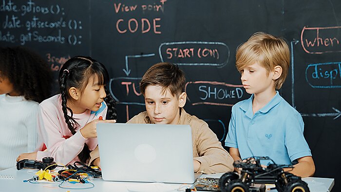Education - students on laptop