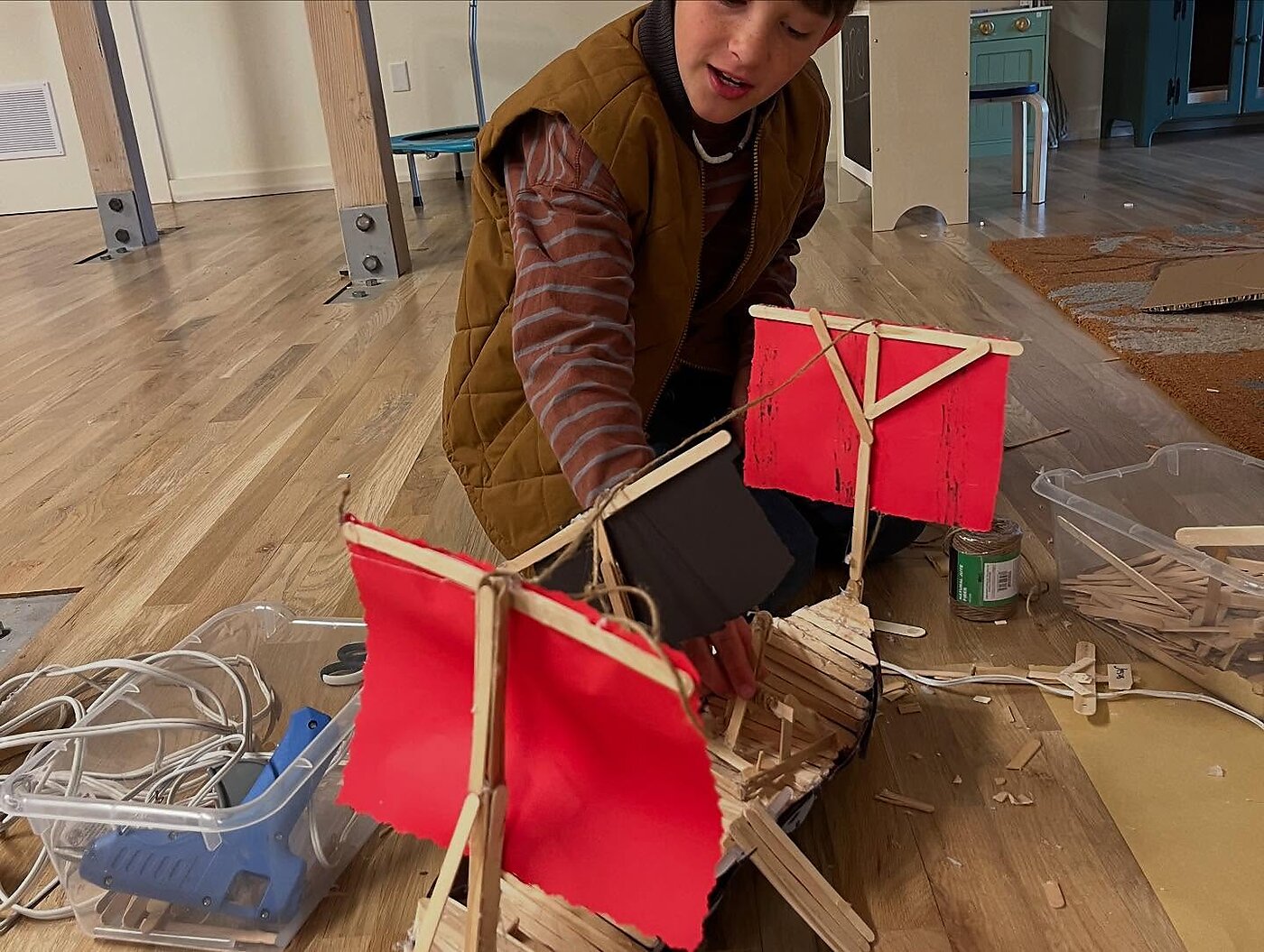 Building a viking ship
