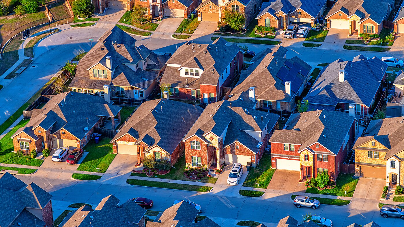 Housing neighborhood in the sun